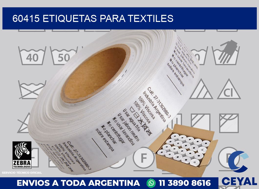 60415 etiquetas para textiles