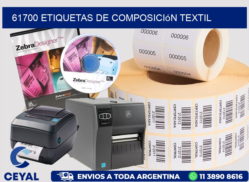 61700 Etiquetas de composición textil