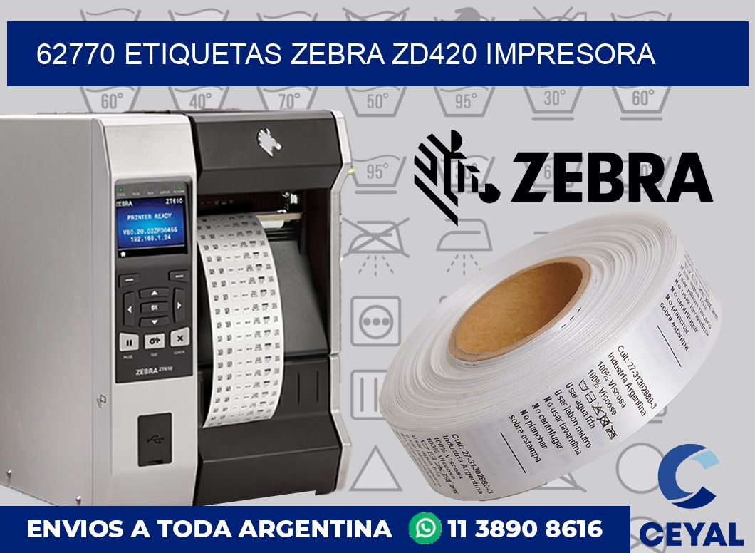 62770 etiquetas Zebra zd420 impresora