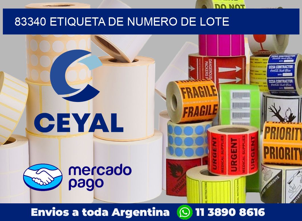 83340 Etiqueta de numero de lote