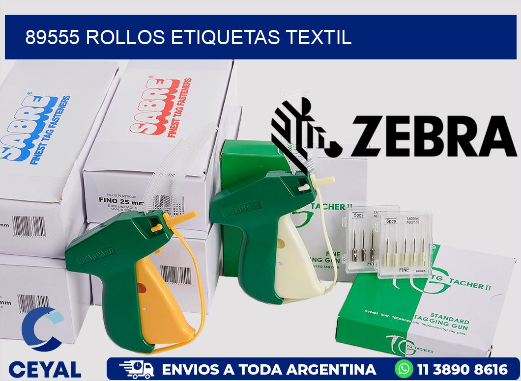 89555 rollos etiquetas textil
