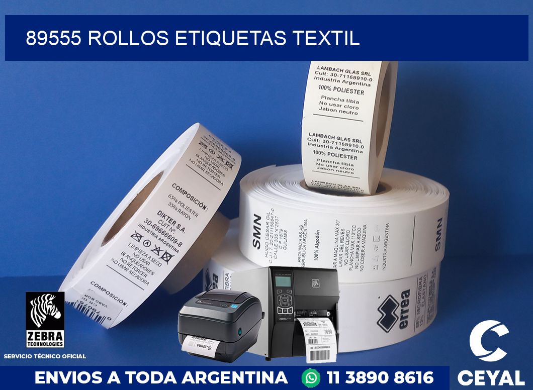 89555 rollos etiquetas textil