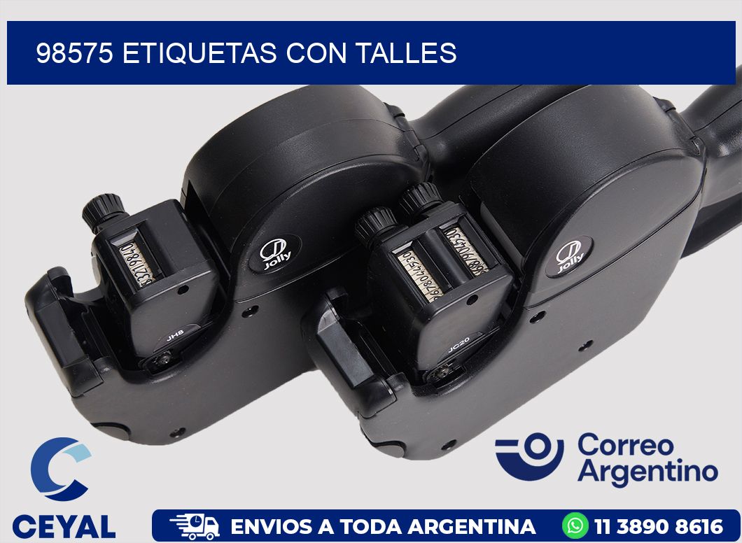 98575 Etiquetas con talles