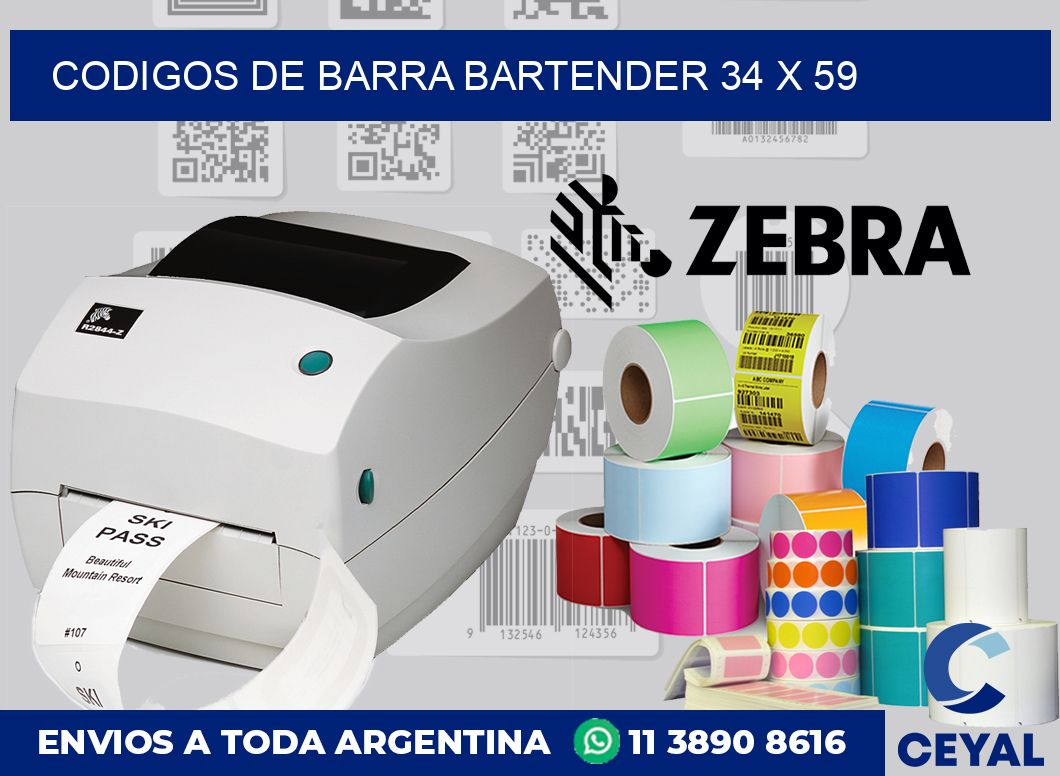 Codigos de barra Bartender 34 x 59