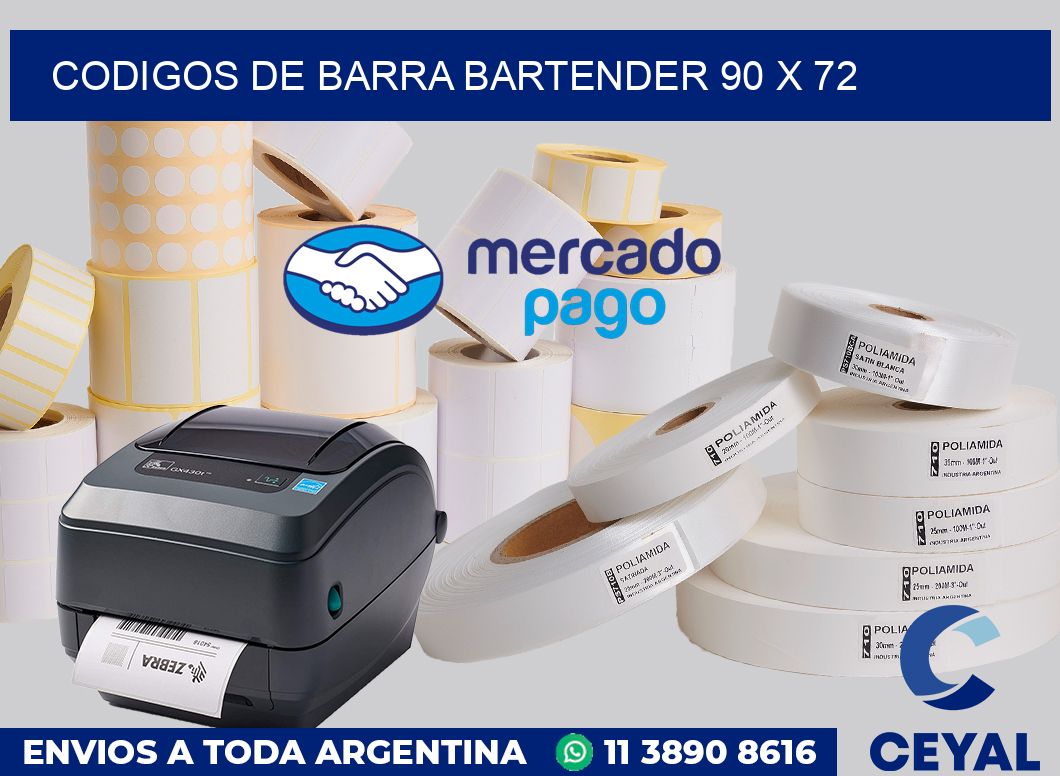 Codigos de barra Bartender 90 x 72