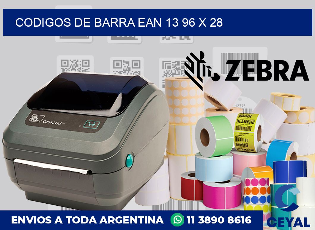 Codigos de barra EAN 13 96 x 28