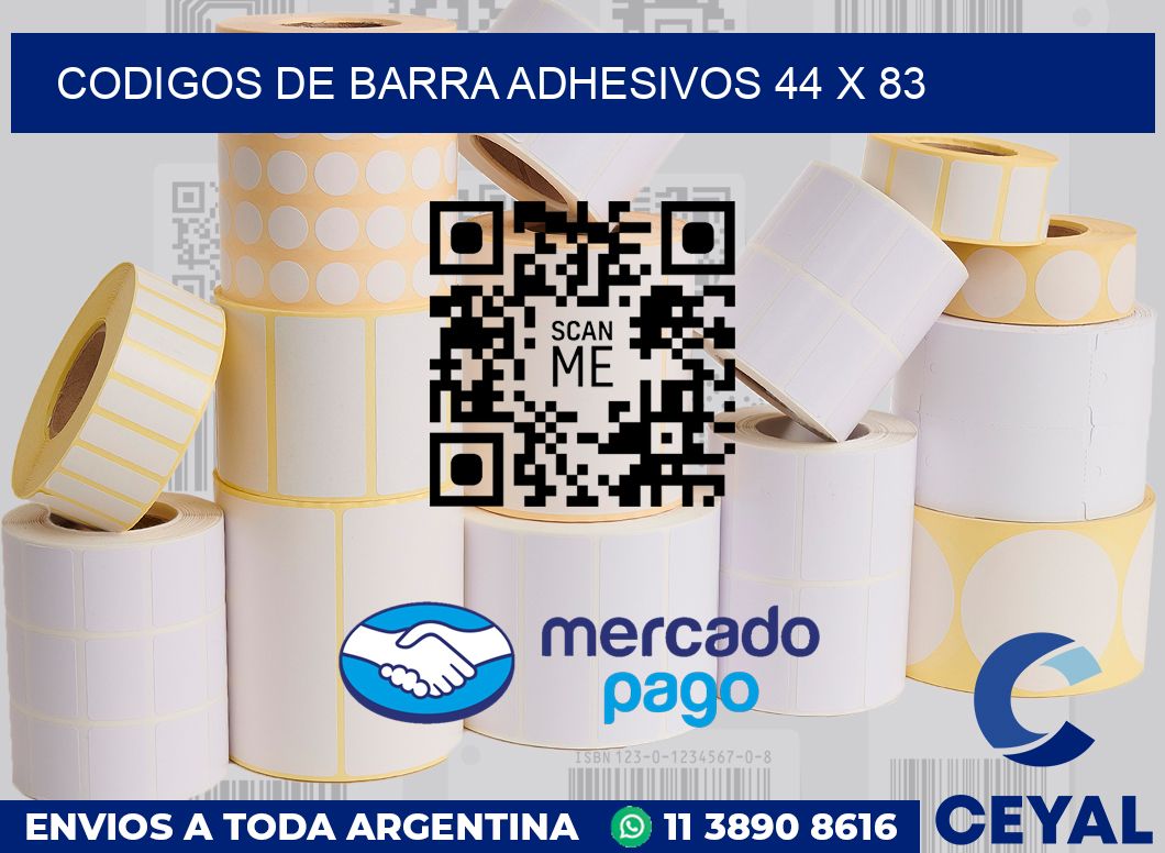 Codigos de barra adhesivos 44 x 83