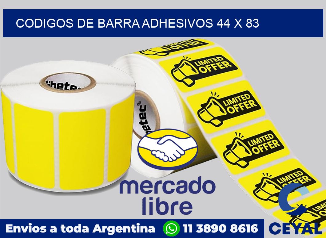 Codigos de barra adhesivos 44 x 83