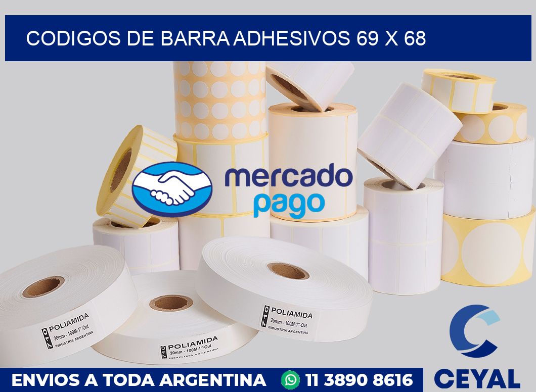 Codigos de barra adhesivos 69 x 68