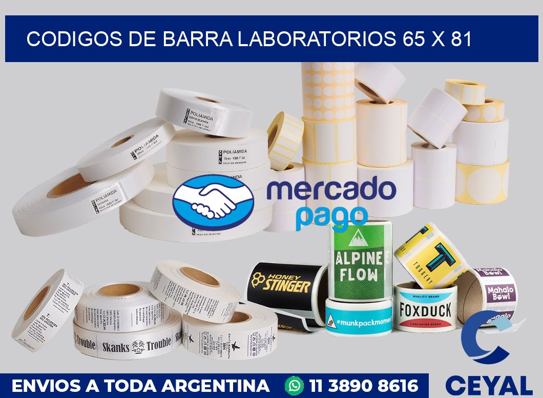 Codigos de barra laboratorios 65 x 81