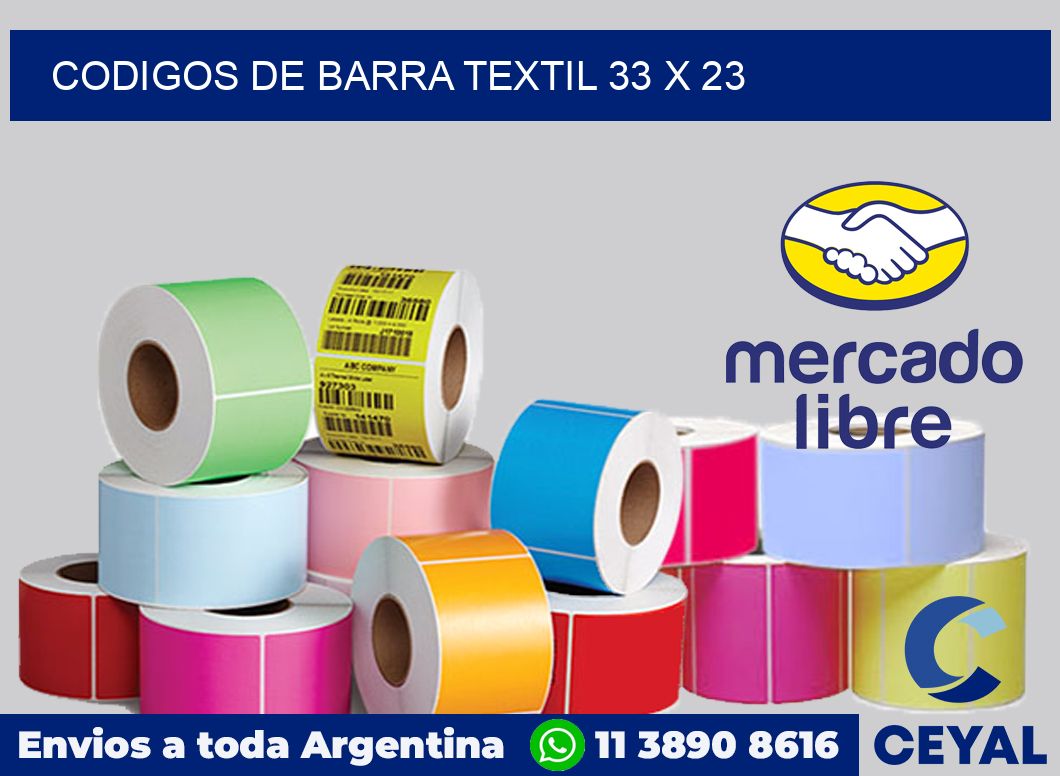 Codigos de barra textil 33 x 23
