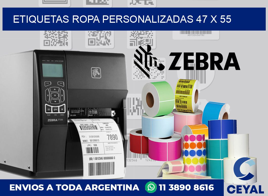 Etiquetas ropa personalizadas 47 x 55