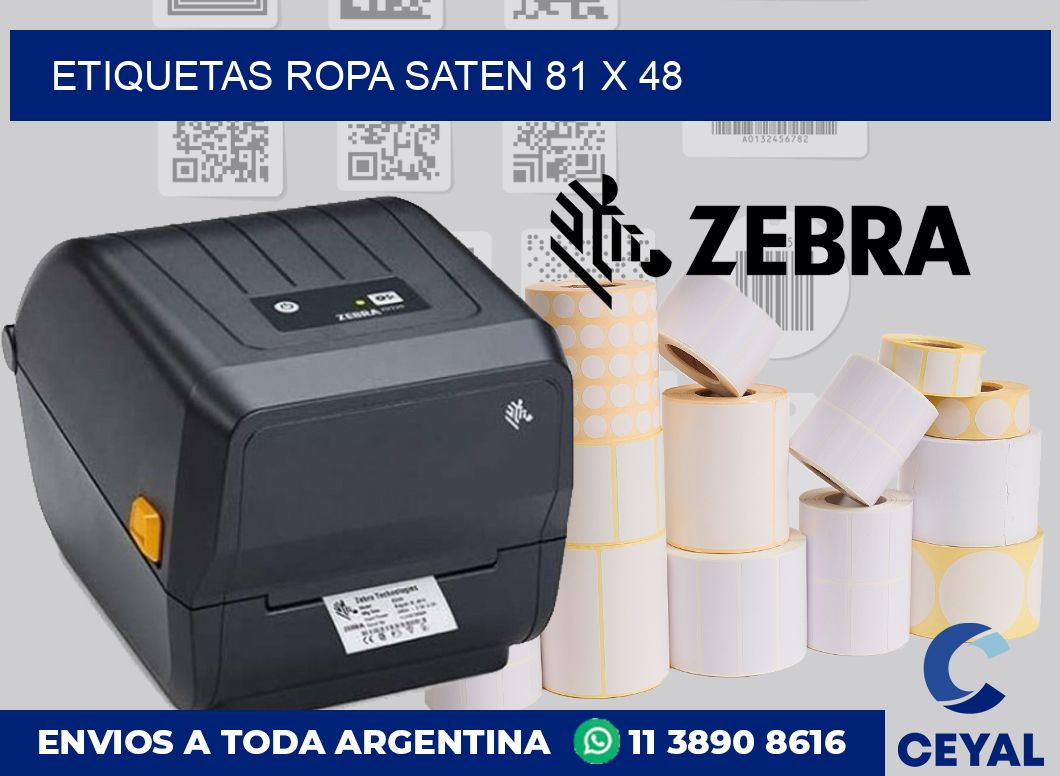 Etiquetas ropa saten 81 x 48