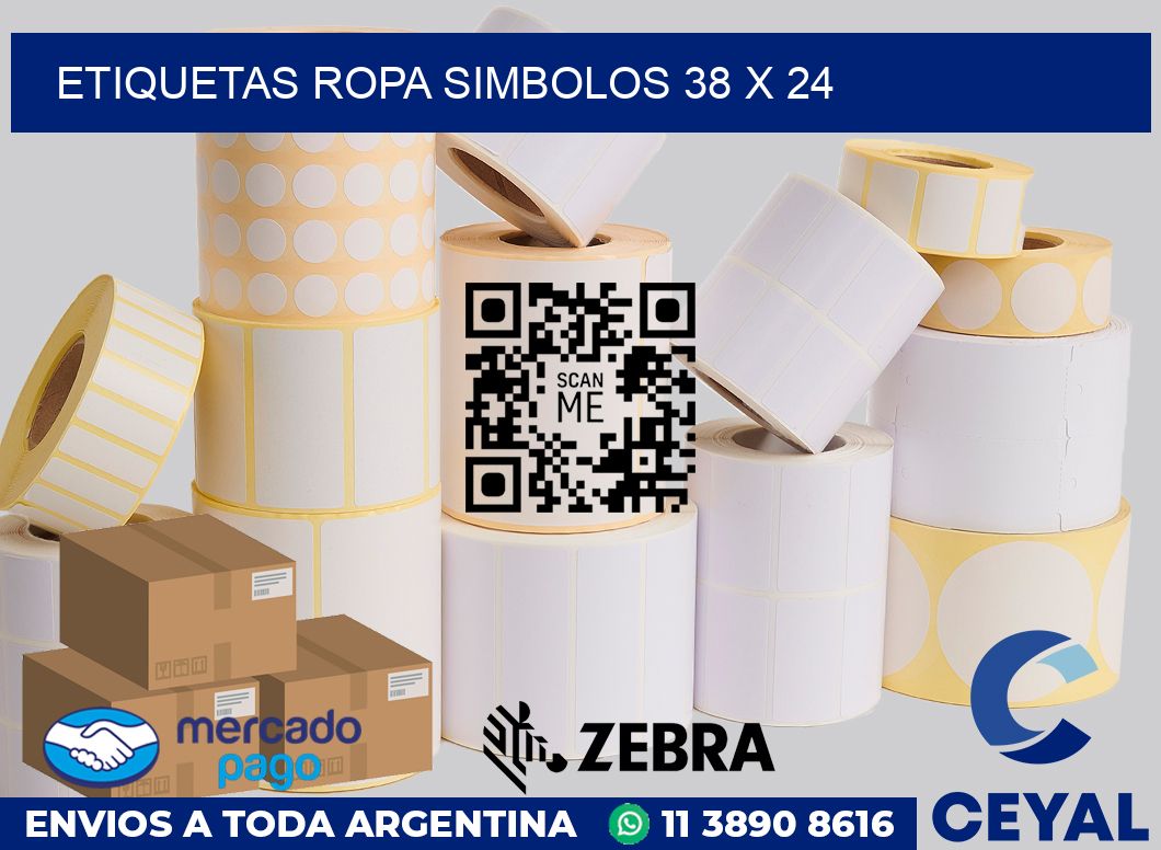 Etiquetas ropa simbolos 38 x 24