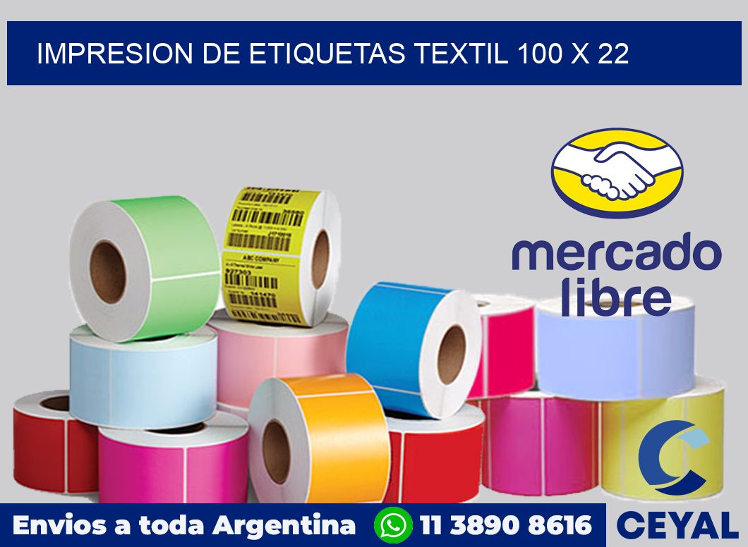 Impresion de etiquetas textil 100 x 22