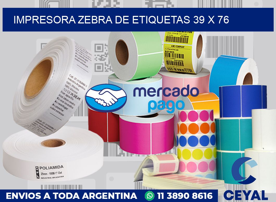 Impresora Zebra de etiquetas 39 x 76