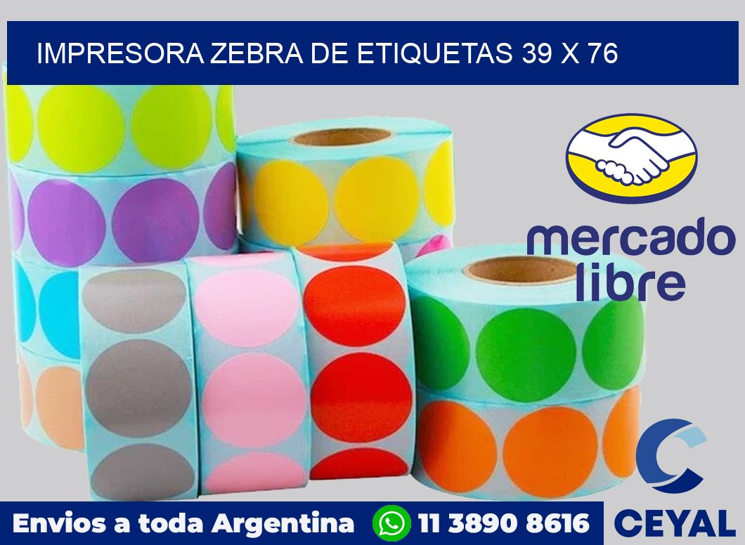 Impresora Zebra de etiquetas 39 x 76