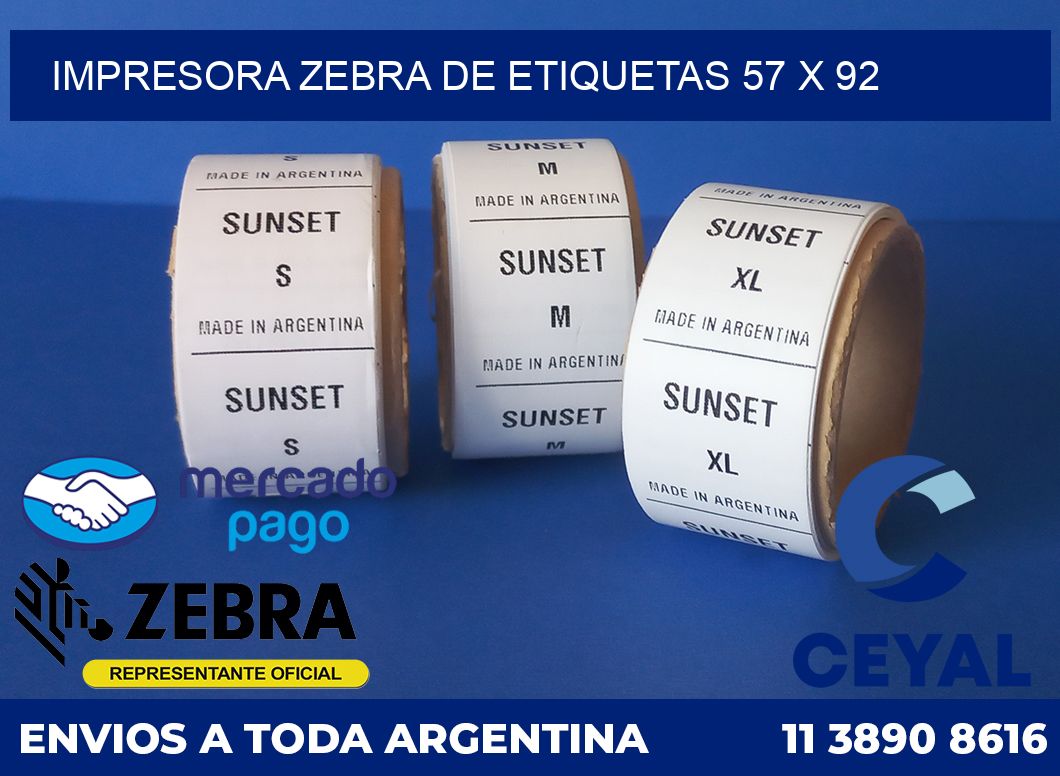 Impresora Zebra de etiquetas 57 x 92