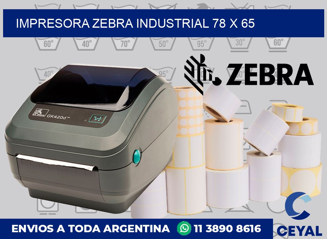 Impresora Zebra industrial 78 x 65