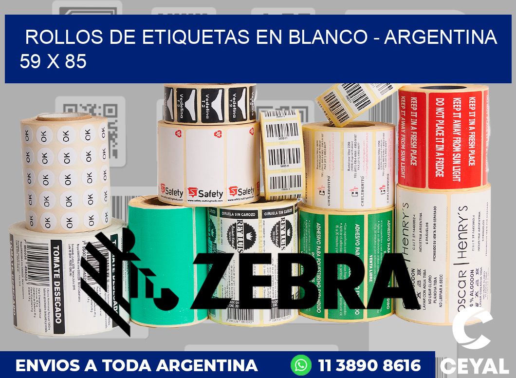 Rollos de etiquetas en blanco - Argentina 59 x 85