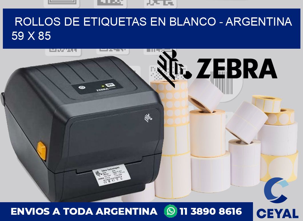 Rollos de etiquetas en blanco – Argentina 59 x 85