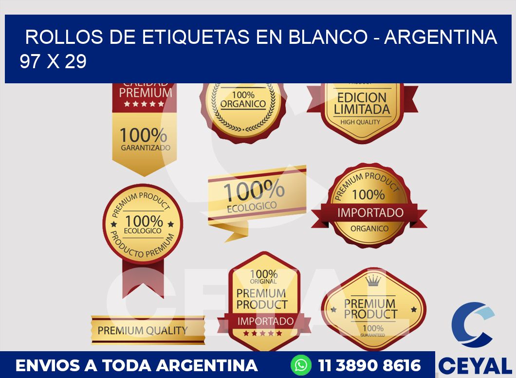 Rollos de etiquetas en blanco - Argentina 97 x 29