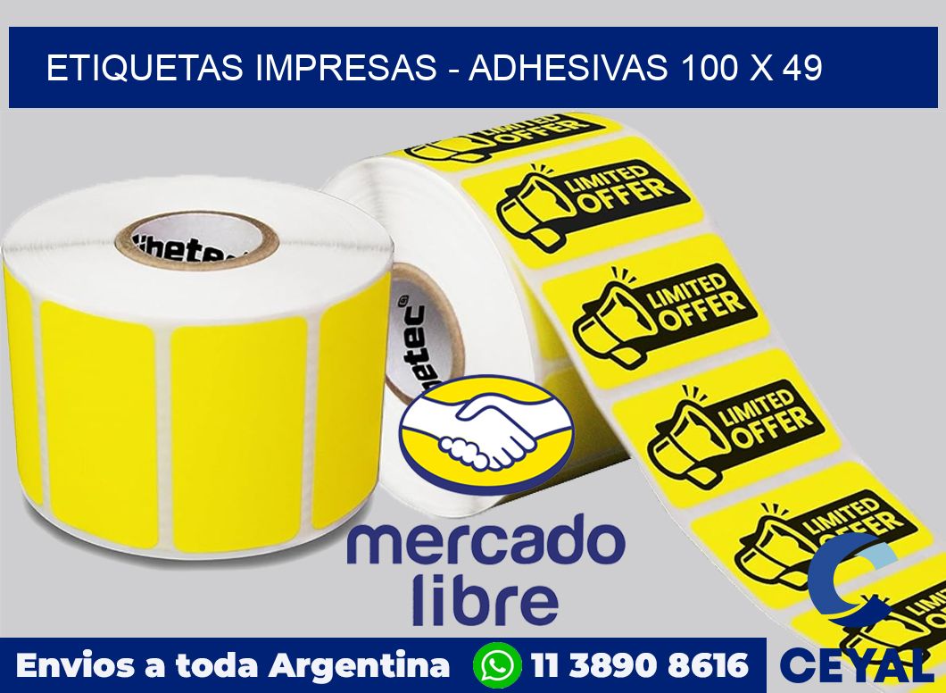 etiquetas impresas - Adhesivas 100 x 49