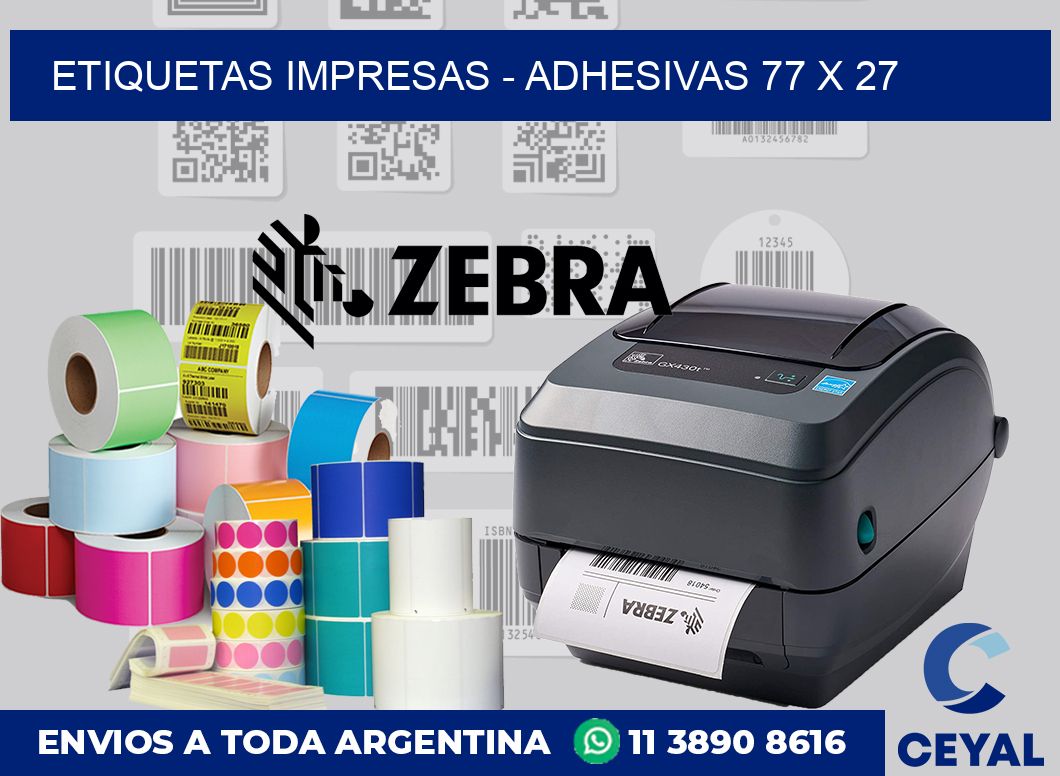 etiquetas impresas – Adhesivas 77 x 27