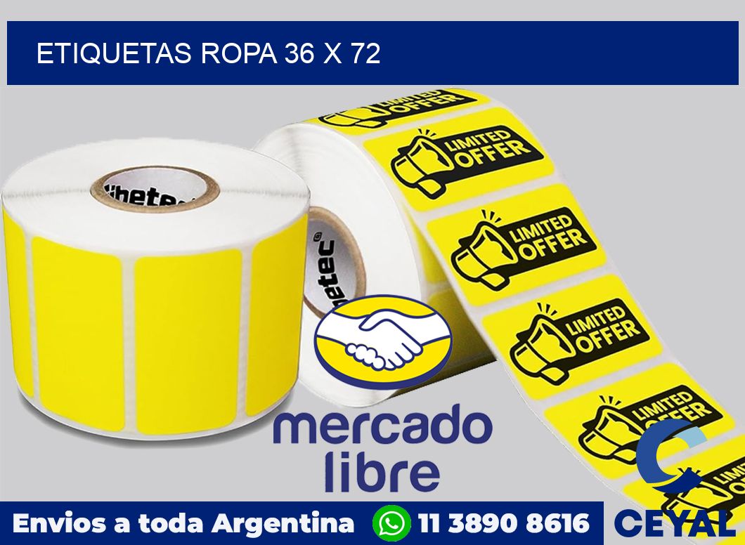 etiquetas ropa 36 x 72