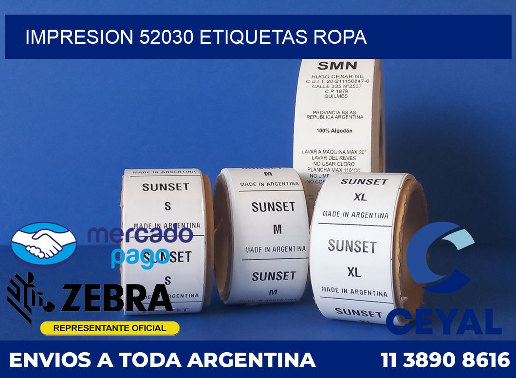 impresion 52030 etiquetas ropa