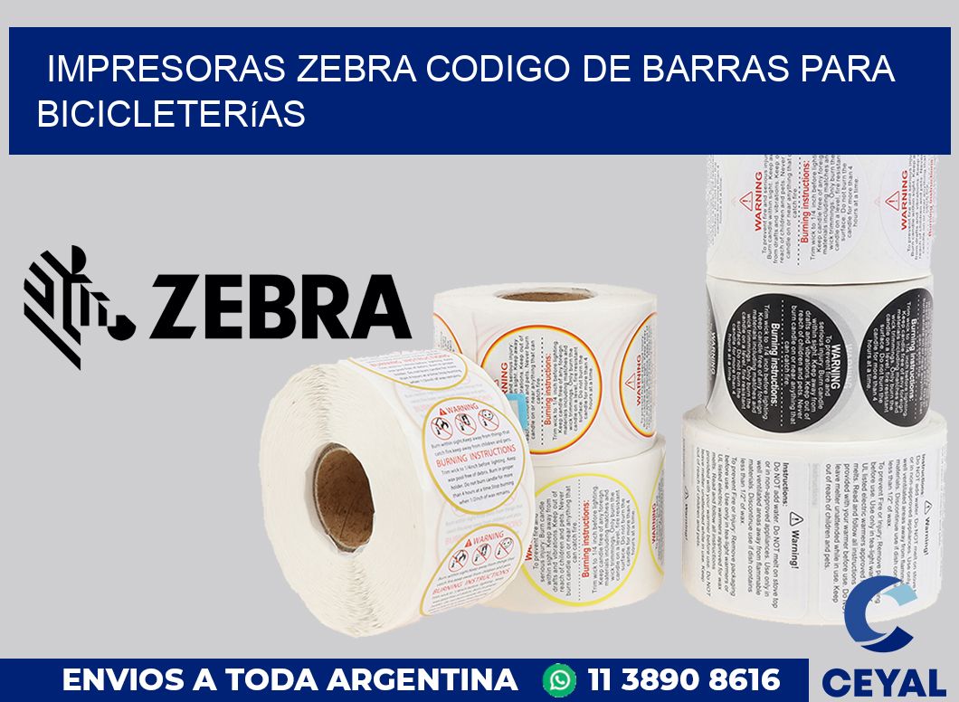 impresoras zebra codigo de barras para Bicicleterías