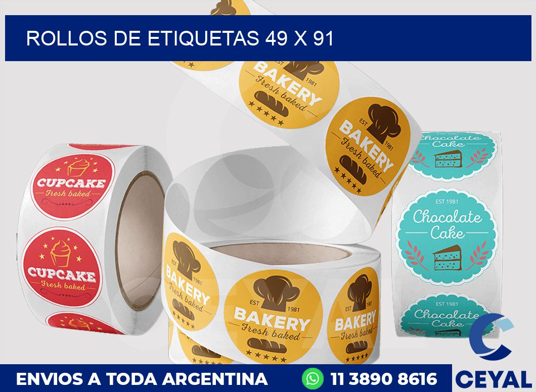 rollos de etiquetas 49 x 91