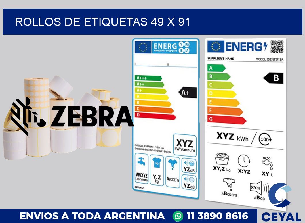 rollos de etiquetas 49 x 91