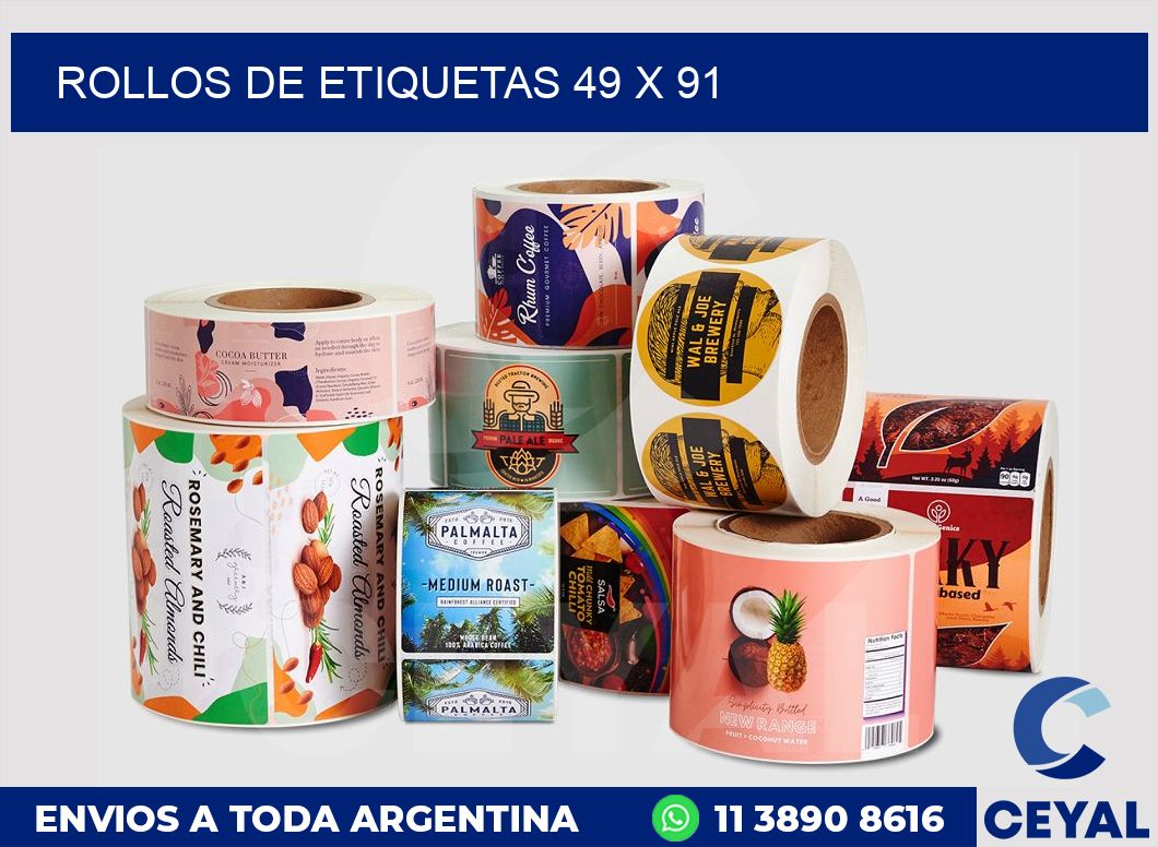 rollos de etiquetas 49 x 91