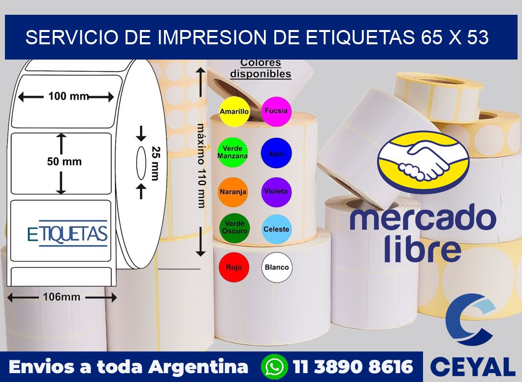 servicio de impresion de etiquetas 65 x 53
