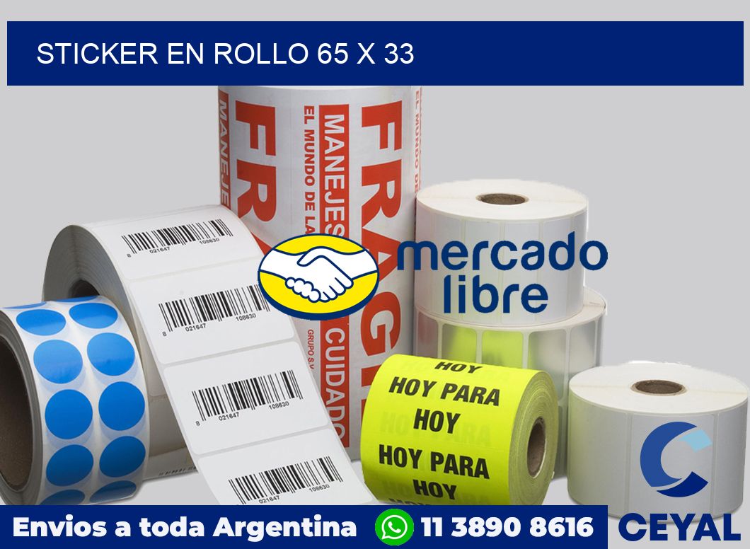 sticker en rollo 65 x 33