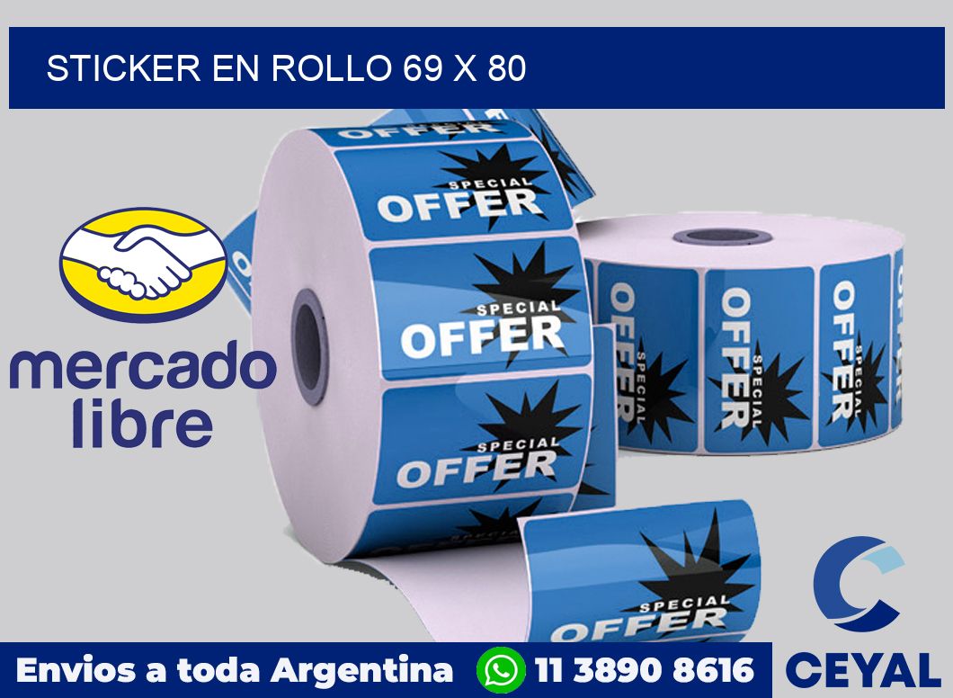 sticker en rollo 69 x 80