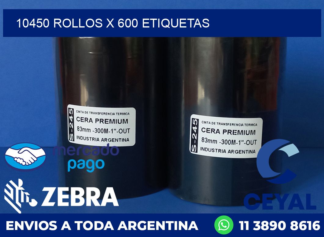 10450 ROLLOS X 600 ETIQUETAS