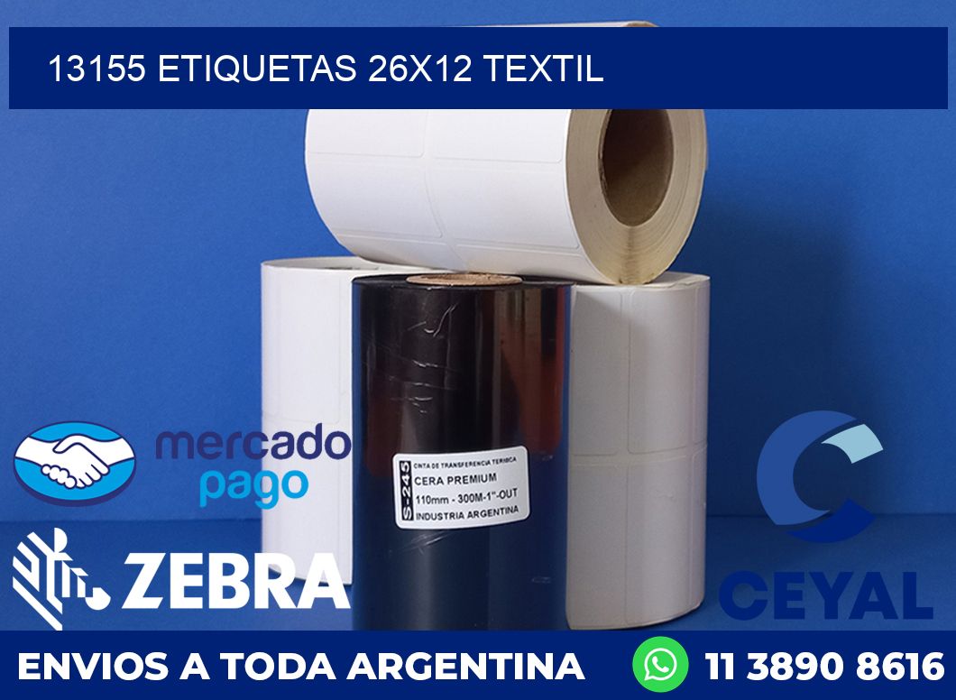 13155 ETIQUETAS 26X12 TEXTIL