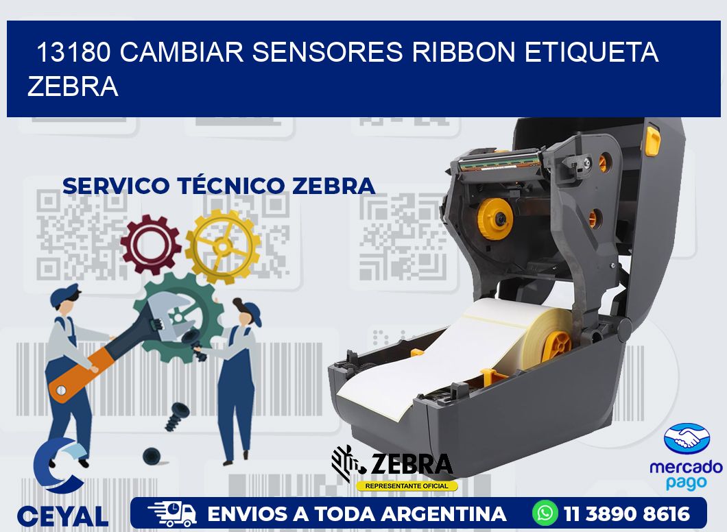 13180 CAMBIAR SENSORES RIBBON ETIQUETA ZEBRA
