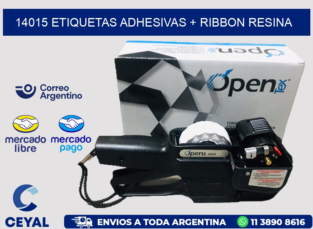 14015 ETIQUETAS ADHESIVAS + RIBBON RESINA