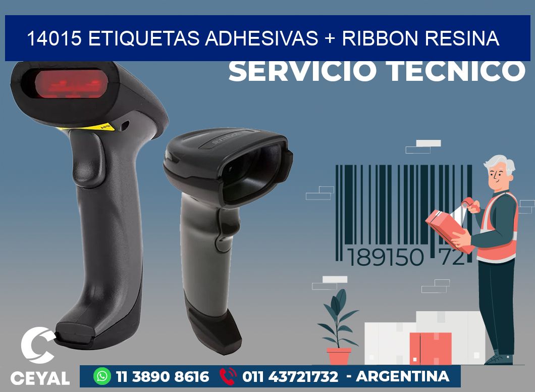 14015 ETIQUETAS ADHESIVAS + RIBBON RESINA