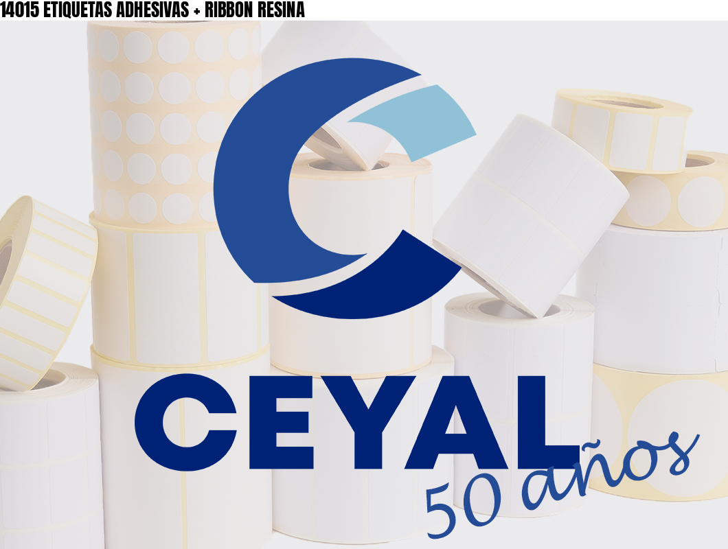 14015 ETIQUETAS ADHESIVAS + RIBBON RESINA