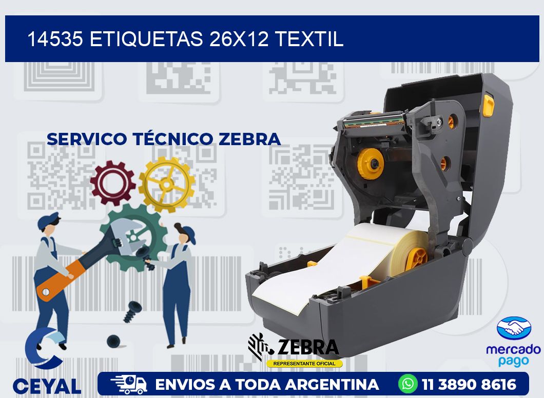 14535 ETIQUETAS 26X12 TEXTIL
