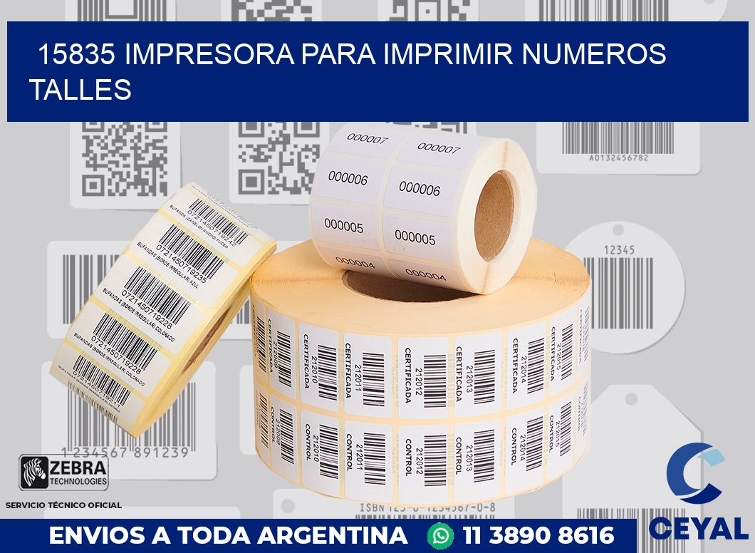 15835 IMPRESORA PARA IMPRIMIR NUMEROS TALLES