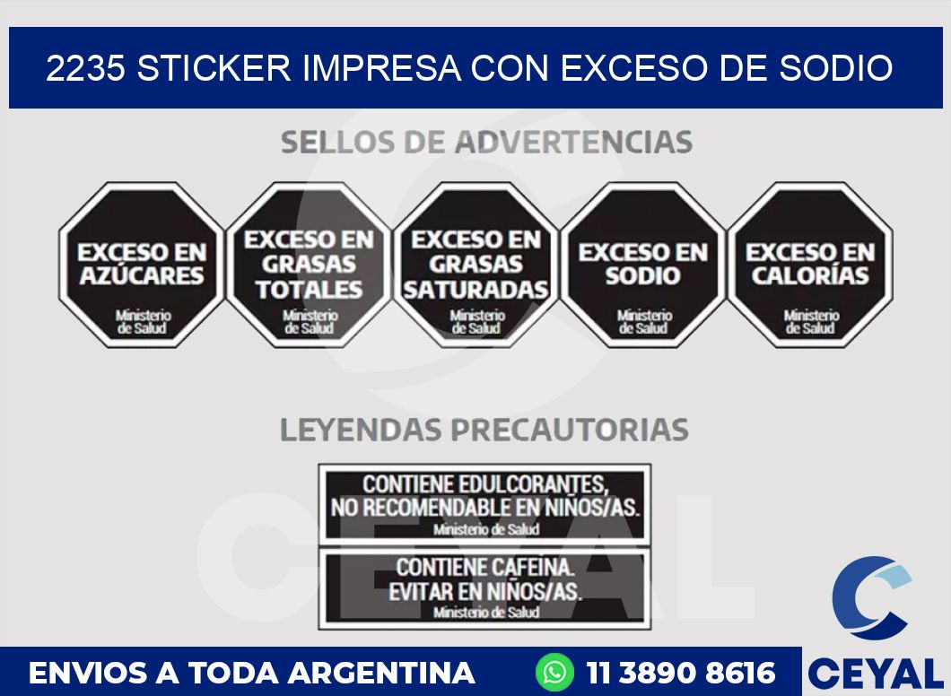 2235 STICKER IMPRESA CON EXCESO DE SODIO