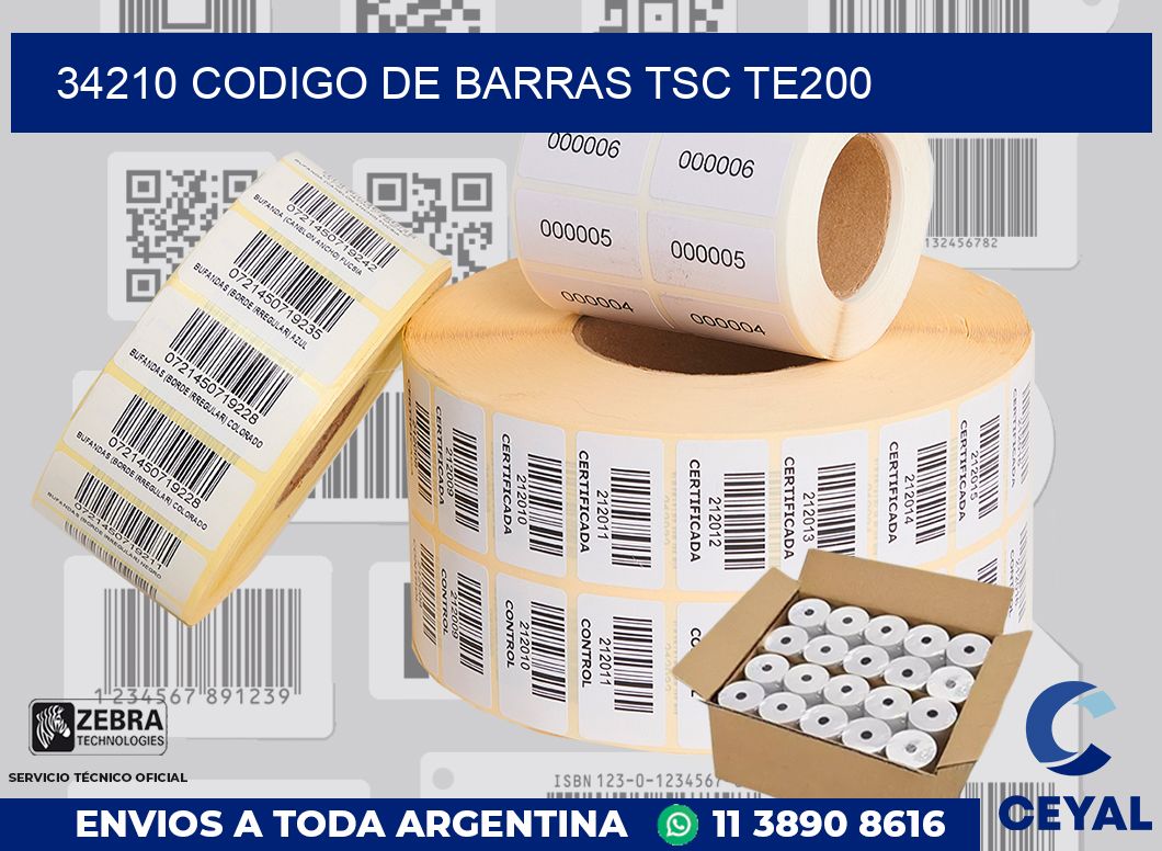 34210 CODIGO DE BARRAS TSC TE200