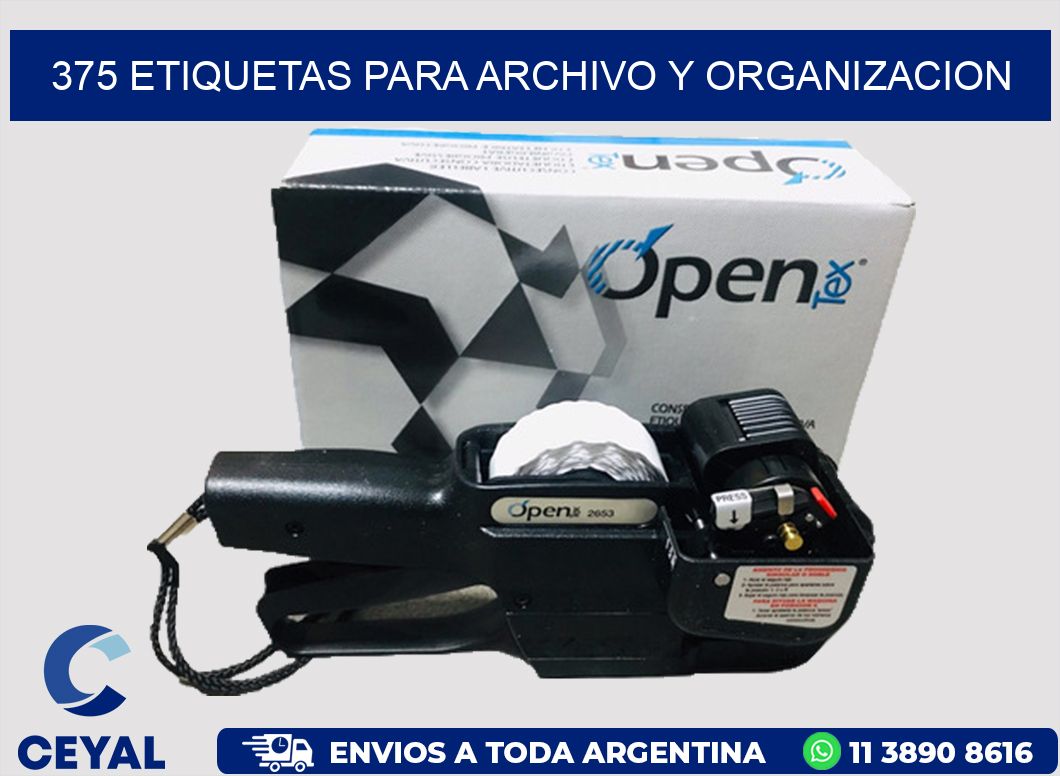 375 ETIQUETAS PARA ARCHIVO Y ORGANIZACION