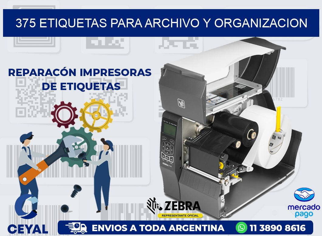 375 ETIQUETAS PARA ARCHIVO Y ORGANIZACION