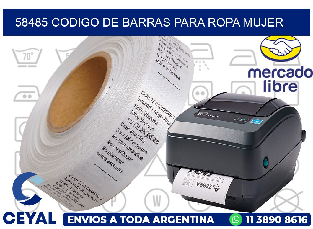 58485 CODIGO DE BARRAS PARA ROPA MUJER